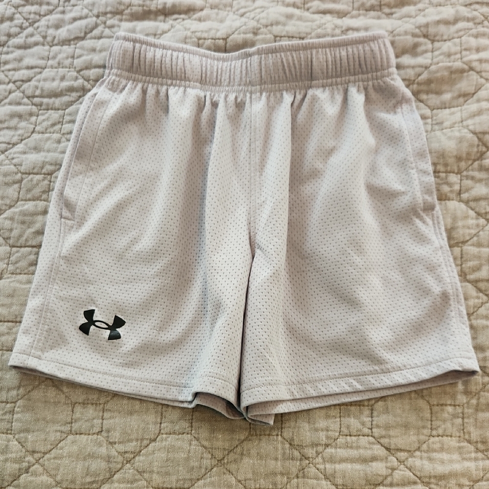 Little Boys Under Armour White Athletic Shorts